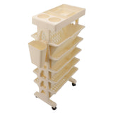 Movable Bookshelf Removable Bookcase Rotatable Multilayer Mobile Bookshelf for Bedroom Dormitory Office Khaki