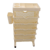 Movable Bookshelf Removable Bookcase Rotatable Multilayer Mobile Bookshelf for Bedroom Dormitory Office Khaki