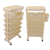 Movable Bookshelf Removable Bookcase Rotatable Multilayer Mobile Bookshelf for Bedroom Dormitory Office Khaki