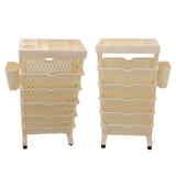 Movable Bookshelf Removable Bookcase Rotatable Multilayer Mobile Bookshelf for Bedroom Dormitory Office Khaki