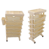 Movable Bookshelf Removable Bookcase Rotatable Multilayer Mobile Bookshelf for Bedroom Dormitory Office Khaki