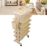 Movable Bookshelf Removable Bookcase Rotatable Multilayer Mobile Bookshelf for Bedroom Dormitory Office Khaki