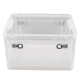 Clear Storage Box Foldable Stackable 3 Sides Opening Transparent Organizer Bin with Wheels for Books Clothes M (55L) In Australia - Darrahopens