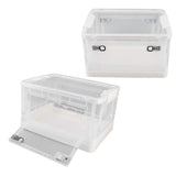 Clear Storage Box Foldable Stackable 3 Sides Opening Transparent Organizer Bin with Wheels for Books Clothes M (55L)