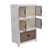 Collapsible Stackable Storage Bins Dustproof Folding Storage Bins Organizer with Lids 4 Moveable Wheels Large Capacity Thick 3 Layer 45x30x77cm