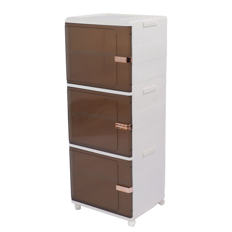 Collapsible Storage Bins Large Capacity Movable Dustproof Stackable Closet Organizer Bins with Universal Wheel Magnetic Door 3 Layer 15.75 X 13.19 X 40.94in In Australia - Darrahopens