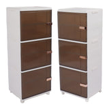 Collapsible Storage Bins Large Capacity Movable Dustproof Stackable Closet Organizer Bins with Universal Wheel Magnetic Door 3 Layer 15.75 X 13.19 X 40.94in
