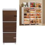 Collapsible Storage Bins Large Capacity Movable Dustproof Stackable Closet Organizer Bins with Universal Wheel Magnetic Door 3 Layer 15.75 X 13.19 X 40.94in