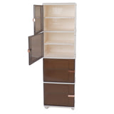 Collapsible Storage Bins Large Capacity Movable Dustproof Stackable Closet Organizer Bins with Universal Wheel Magnetic Door 4 Layer 15.75 X 13.19 X 53.54in