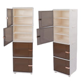 Collapsible Storage Bins Large Capacity Movable Dustproof Stackable Closet Organizer Bins with Universal Wheel Magnetic Door 4 Layer 15.75 X 13.19 X 53.54in