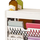 Book Rack Storage Bookshelf Small Storage Bookshelf Bookcase Large Capacity Easy Access for Living Room Bedroom Double Row 2 Layer White In Australia - Darrahopens