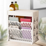 Book Rack Storage Bookshelf Small Storage Bookshelf Bookcase Large Capacity Easy Access for Living Room Bedroom Double Row 2 Layer White