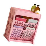 Book Rack Storage Bookshelf Small Storage Bookshelf Bookcase Large Capacity Easy Access for Living Room Bedroom Double Row 2 Layer Pink In Australia - Darrahopens