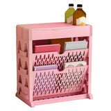 Book Rack Storage Bookshelf Small Storage Bookshelf Bookcase Large Capacity Easy Access for Living Room Bedroom Double Row 2 Layer Pink