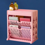 Book Rack Storage Bookshelf Small Storage Bookshelf Bookcase Large Capacity Easy Access for Living Room Bedroom Double Row 2 Layer Pink