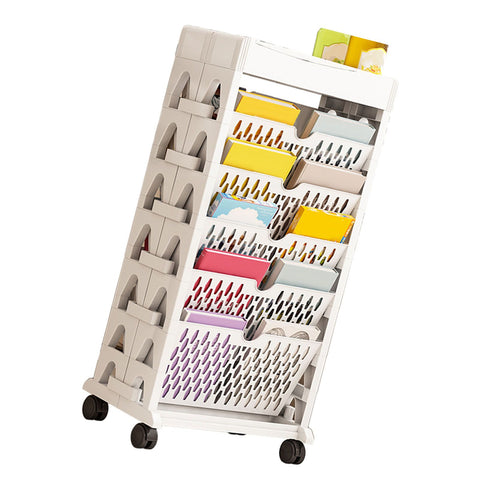 Book Rack Storage Bookshelf Small Storage Bookshelf Bookcase Large Capacity Easy Access for Living Room Bedroom Double Row 5 Layer White