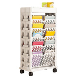 Book Rack Storage Bookshelf Small Storage Bookshelf Bookcase Large Capacity Easy Access for Living Room Bedroom Double Row 5 Layer White