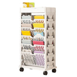 Book Rack Storage Bookshelf Small Storage Bookshelf Bookcase Large Capacity Easy Access for Living Room Bedroom Double Row 5 Layer White
