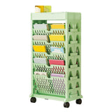 Book Rack Storage Bookshelf Small Storage Bookshelf Bookcase Large Capacity Easy Access for Living Room Bedroom Double Row 5 Layer Green In Australia - Darrahopens