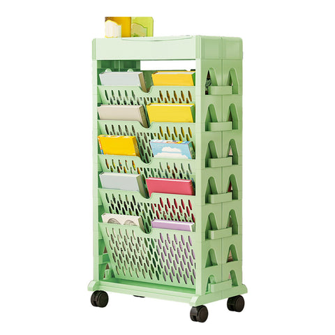 Book Rack Storage Bookshelf Small Storage Bookshelf Bookcase Large Capacity Easy Access for Living Room Bedroom Double Row 5 Layer Green In Australia - Darrahopens