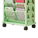 Book Rack Storage Bookshelf Small Storage Bookshelf Bookcase Large Capacity Easy Access for Living Room Bedroom Double Row 5 Layer Green In Australia - Darrahopens