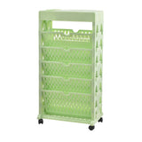 Book Rack Storage Bookshelf Small Storage Bookshelf Bookcase Large Capacity Easy Access for Living Room Bedroom Double Row 5 Layer Green