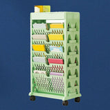 Book Rack Storage Bookshelf Small Storage Bookshelf Bookcase Large Capacity Easy Access for Living Room Bedroom Double Row 5 Layer Green