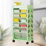 Book Rack Storage Bookshelf Small Storage Bookshelf Bookcase Large Capacity Easy Access for Living Room Bedroom Double Row 5 Layer Green