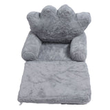 Folding Crown Seat Cushion Chair Cushion Girl Princess Baby Children Small Sofa with Backrest Rabbit Hair Gray 2 Layers In Australia - Darrahopens