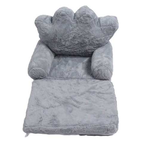 Folding Crown Seat Cushion Chair Cushion Girl Princess Baby Children Small Sofa with Backrest Rabbit Hair Gray 2 Layers In Australia - Darrahopens