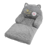 Kids Sofa for Baby Toddler Cute Cartoon Cat Convertible Armrest Chair Fold Out Couch Bed for Napping Playing Sleeping Grey 2 Layers