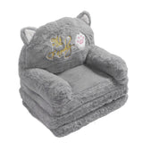 Kids Sofa for Baby Toddler Cute Cartoon Cat Convertible Armrest Chair Fold Out Couch Bed for Napping Playing Sleeping Grey 3 Layers In Australia - Darrahopens