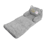 Kids Sofa for Baby Toddler Cute Cartoon Cat Convertible Armrest Chair Fold Out Couch Bed for Napping Playing Sleeping Grey 3 Layers