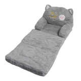 Kids Sofa for Baby Toddler Cute Cartoon Cat Convertible Armrest Chair Fold Out Couch Bed for Napping Playing Sleeping Grey 3 Layers