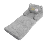 Kids Sofa for Baby Toddler Cute Cartoon Cat Convertible Armrest Chair Fold Out Couch Bed for Napping Playing Sleeping Grey 3 Layers