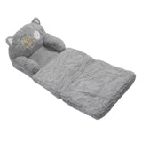 Kids Sofa for Baby Toddler Cute Cartoon Cat Convertible Armrest Chair Fold Out Couch Bed for Napping Playing Sleeping Grey 3 Layers