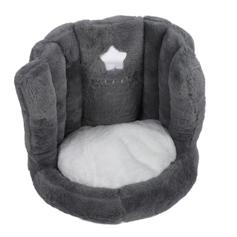 Floor Chair with Back Support Chair Cushion Anti Slip Cute Soft Comfort Velvet Floor Pillow Seating for Office Kids Grey In Australia - Darrahopens