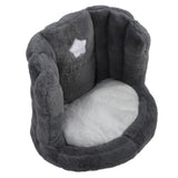 Floor Chair with Back Support Chair Cushion Anti Slip Cute Soft Comfort Velvet Floor Pillow Seating for Office Kids Grey