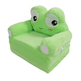 Foldable Kids Sofa Cute Cartoon Design Short Plush Soft Comfortable Portable Children Couch for Home Frog