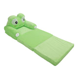 Foldable Kids Sofa Cute Cartoon Design Short Plush Soft Comfortable Portable Children Couch for Home Frog