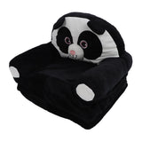 Foldable Kids Sofa Cute Cartoon Design Short Plush Soft Comfortable Portable Children Couch for Home Panda