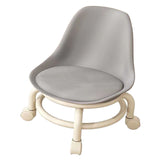 Kids Low Rolling Stool with Backrest Low Height Roller Stool with Universal Wheels Low Roller Seat Step Stool Gray