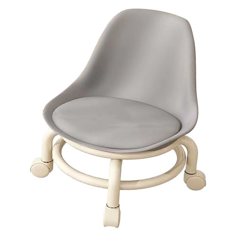 Kids Low Rolling Stool with Backrest Low Height Roller Stool with Universal Wheels Low Roller Seat Step Stool Gray