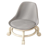 Kids Low Rolling Stool with Backrest Low Height Roller Stool with Universal Wheels Low Roller Seat Step Stool Gray