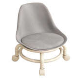 Kids Low Rolling Stool with Backrest Low Height Roller Stool with Universal Wheels Low Roller Seat Step Stool Gray