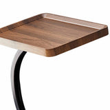 Sofa Side Table Stylish Simple Versatile Dual Layer Couch End Table for Living Room Bedroom Square