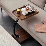 Sofa Side Table Stylish Simple Versatile Dual Layer Couch End Table for Living Room Bedroom Square