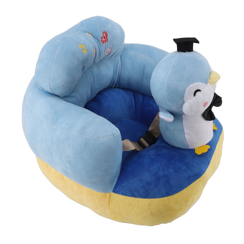 Baby Seat Sofa Comfortable Prevent Falling and Tipping Adjustable Angle Portable Plush Infant Learning Sitting Chair for Toddler Blue Penguin In Australia - Darrahopens