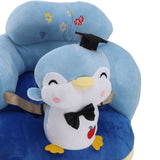 Baby Seat Sofa Comfortable Prevent Falling and Tipping Adjustable Angle Portable Plush Infant Learning Sitting Chair for Toddler Blue Penguin In Australia - Darrahopens
