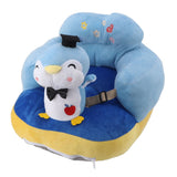 Baby Seat Sofa Comfortable Prevent Falling and Tipping Adjustable Angle Portable Plush Infant Learning Sitting Chair for Toddler Blue Penguin In Australia - Darrahopens